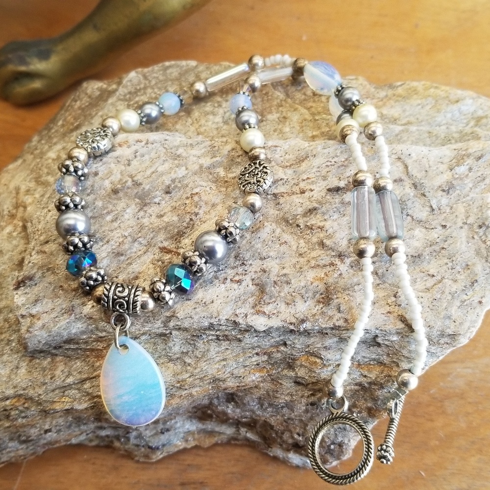 Handmade Natural gemstone and crystal necklace